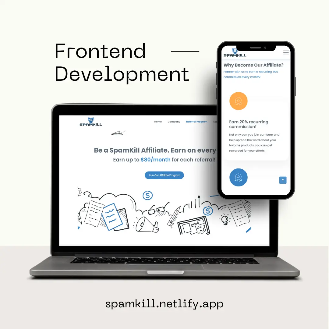 Front-End Development for Spamkill website